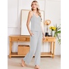 image:imageEkouaer Womens Cami Pajamas Set Y2K 2 Piece Lace Trim PJs Set Sleepwear  Buttery SoftLoungewearAdjustable Spaghetti StrapsSide PocketsTrendy Cami SleepwearLoungingVacationXS2XLStripe Grey White