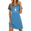 image:imageEkouaer Nightgowns for Women Short Sleeve Night Dress Printed Sleepwear  Crewneck Night Gown Ladies Sleep Shirts Soft Sleepwear Lightweight amp Casual Pajama Dress Cute PrintedAlake Bluecat