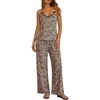 image:imageEkouaer Womens Cami Pajamas Set Y2K 2 Piece Lace Trim PJs Set Sleepwear  Buttery SoftLoungewearAdjustable Spaghetti StrapsSide PocketsTrendy Cami SleepwearLoungingVacationXS2XLBrown Leopard