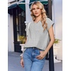 image:imageEkouaer Cotton Two Piece Sets for Women Cap Sleeve Short Set  Soft Casual Summer Fall Crew Neck Matching Sets Travel Vacation Outfits With Pockets for Daily WearLight Heather Grey