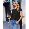 image:imageEkouaer Cotton Two Piece Sets for Women Cap Sleeve Short Set  Soft Casual Summer Fall Crew Neck Matching Sets Travel Vacation Outfits With Pockets for Daily WearBlack