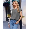 image:imageEkouaer Cotton Two Piece Sets for Women Cap Sleeve Short Set  Soft Casual Summer Fall Crew Neck Matching Sets Travel Vacation Outfits With Pockets for Daily WearMedium Heather Grey