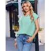 image:imageEkouaer Cotton Two Piece Sets for Women Cap Sleeve Short Set  Soft Casual Summer Fall Crew Neck Matching Sets Travel Vacation Outfits With Pockets for Daily WearIce Green