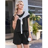 image:imageEkouaer Cotton Two Piece Sets for Women Cap Sleeve Short Set  Soft Casual Summer Fall Crew Neck Matching Sets Travel Vacation Outfits With Pockets for Daily WearBlack