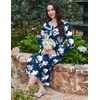 image:imageEkouaer Long Sleeve Nightgown for Women Long Henley House Dress with Pocket  Full Length Night Gowns Round Neck Lounge Dress Winter Warm Night Dress Lace Button Sleep Dress Victorian Home Dress S3XLFloral Navy Blue