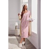image:imageEkouaer Long Sleeve Nightgown for Women Long Henley House Dress with Pocket  Full Length Night Gowns Round Neck Lounge Dress Winter Warm Night Dress Lace Button Sleep Dress Victorian Home Dress S3XLClusters Pink Flowers