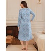 image:imageEkouaer Long Sleeve Nightgown for Women Long Henley House Dress with Pocket  Full Length Night Gowns Round Neck Lounge Dress Winter Warm Night Dress Lace Button Sleep Dress Victorian Home Dress S3XLRed Flroal