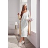 image:imageEkouaer Long Sleeve Nightgown for Women Long Henley House Dress with Pocket  Full Length Night Gowns Round Neck Lounge Dress Winter Warm Night Dress Lace Button Sleep Dress Victorian Home Dress S3XLWhite Flroal