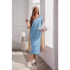 image:imageEkouaer Long Sleeve Nightgown for Women Long Henley House Dress with Pocket  Full Length Night Gowns Round Neck Lounge Dress Winter Warm Night Dress Lace Button Sleep Dress Victorian Home Dress S3XLBlue Flower
