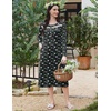 image:imageEkouaer Long Sleeve Nightgown for Women Long Henley House Dress with Pocket  Full Length Night Gowns Round Neck Lounge Dress Winter Warm Night Dress Lace Button Sleep Dress Victorian Home Dress S3XLNavy Blue Flower