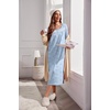 image:imageEkouaer Long Sleeve Nightgown for Women Long Henley House Dress with Pocket  Full Length Night Gowns Round Neck Lounge Dress Winter Warm Night Dress Lace Button Sleep Dress Victorian Home Dress S3XLFlower Clusters