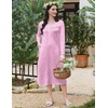 image:imageEkouaer Long Sleeve Nightgown for Women Long Henley House Dress with Pocket  Full Length Night Gowns Round Neck Lounge Dress Winter Warm Night Dress Lace Button Sleep Dress Victorian Home Dress S3XLPink Flroal