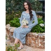 image:imageEkouaer Long Sleeve Nightgown for Women Long Henley House Dress with Pocket  Full Length Night Gowns Round Neck Lounge Dress Winter Warm Night Dress Lace Button Sleep Dress Victorian Home Dress S3XLRed Flroal