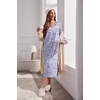 image:imageEkouaer Long Sleeve Nightgown for Women Long Henley House Dress with Pocket  Full Length Night Gowns Round Neck Lounge Dress Winter Warm Night Dress Lace Button Sleep Dress Victorian Home Dress S3XLViolet Dot