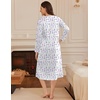 image:imageEkouaer Long Sleeve Nightgown for Women Long Henley House Dress with Pocket  Full Length Night Gowns Round Neck Lounge Dress Winter Warm Night Dress Lace Button Sleep Dress Victorian Home Dress S3XLPurple Flower