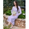 image:imageEkouaer Long Sleeve Nightgown for Women Long Henley House Dress with Pocket  Full Length Night Gowns Round Neck Lounge Dress Winter Warm Night Dress Lace Button Sleep Dress Victorian Home Dress S3XLPurple Flroal