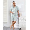 image:imageEkouaer Mens Pajama Set Summer Short Sleeve Button Up Pjs 2 Piece Sleepwear  Soft Lightweight Shirt and Shorts Button Up Adjustable Strap Two Side Pockets Mens Gift for Birthday Daily Wear S3XLLight Blue Cat Print
