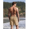 image:imageEkouaer Mens Swim Trunks 7 Quick Dry Board Shorts Swimwear Bathing Suit with Mesh Liner 2 in 1 Swimming Short with PocketsLight Brown Khaki