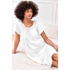 image:imageEkouaer Nightgown for Women Satin Silk Night Gown Loose Plus Size Sleepwear  Satin Silk Sleep Dress Loose Lounge Dress Short Sleeve Night Shirt Long Loungewear with bow for Wedding Party Sleep HomeWhite