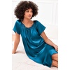 image:imageEkouaer Nightgown for Women Satin Silk Night Gown Loose Plus Size Sleepwear  Satin Silk Sleep Dress Loose Lounge Dress Short Sleeve Night Shirt Long Loungewear with bow for Wedding Party Sleep HomeDeep Blue
