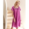 image:imageEkouaer Nightgown for Women Satin Silk Night Gown Loose Plus Size Sleepwear  Satin Silk Sleep Dress Loose Lounge Dress Short Sleeve Night Shirt Long Loungewear with bow for Wedding Party Sleep HomeRose Red