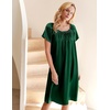 image:imageEkouaer Nightgown for Women Satin Silk Night Gown Loose Plus Size Sleepwear  Satin Silk Sleep Dress Loose Lounge Dress Short Sleeve Night Shirt Long Loungewear with bow for Wedding Party Sleep HomeEvergreen