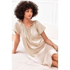 image:imageEkouaer Nightgown for Women Satin Silk Night Gown Loose Plus Size Sleepwear  Satin Silk Sleep Dress Loose Lounge Dress Short Sleeve Night Shirt Long Loungewear with bow for Wedding Party Sleep HomeChampagne