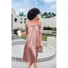 image:imageEkouaer Nightgown for Women Satin Silk Night Gown Loose Plus Size Sleepwear  Satin Silk Sleep Dress Loose Lounge Dress Short Sleeve Night Shirt Long Loungewear with bow for Wedding Party Sleep HomePink