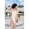 image:imageEkouaer Nightgown for Women Satin Silk Night Gown Loose Plus Size Sleepwear  Satin Silk Sleep Dress Loose Lounge Dress Short Sleeve Night Shirt Long Loungewear with bow for Wedding Party Sleep HomeChampagne