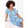 image:imageEkouaer Nightgown for Women Satin Silk Night Gown Loose Plus Size Sleepwear  Satin Silk Sleep Dress Loose Lounge Dress Short Sleeve Night Shirt Long Loungewear with bow for Wedding Party Sleep HomeBlue Flower