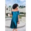 image:imageEkouaer Nightgown for Women Satin Silk Night Gown Loose Plus Size Sleepwear  Satin Silk Sleep Dress Loose Lounge Dress Short Sleeve Night Shirt Long Loungewear with bow for Wedding Party Sleep HomeDeep Blue
