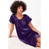 image:imageEkouaer Nightgown for Women Satin Silk Night Gown Loose Plus Size Sleepwear  Satin Silk Sleep Dress Loose Lounge Dress Short Sleeve Night Shirt Long Loungewear with bow for Wedding Party Sleep HomeDeep Purple