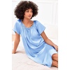 image:imageEkouaer Nightgown for Women Satin Silk Night Gown Loose Plus Size Sleepwear  Satin Silk Sleep Dress Loose Lounge Dress Short Sleeve Night Shirt Long Loungewear with bow for Wedding Party Sleep HomeLight Blue