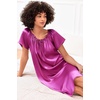 image:imageEkouaer Nightgown for Women Satin Silk Night Gown Loose Plus Size Sleepwear  Satin Silk Sleep Dress Loose Lounge Dress Short Sleeve Night Shirt Long Loungewear with bow for Wedding Party Sleep HomeRose Red