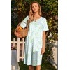 image:imageEkouaer Nightgowns for Women House Dress with Pockets Button Down Sleepshirt Short Sleeve Nightshirt Housecoat  Button Up Night GownsShort Sleeve HousecoatMoo Moos for Elderly WomenLabor and Delivery Gown for Pregnant and PostpartumGreen Daisy
