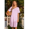 image:imageEkouaer Nightgowns for Women House Dress with Pockets Button Down Sleepshirt Short Sleeve Nightshirt Housecoat  Button Up Night GownsShort Sleeve HousecoatMoo Moos for Elderly WomenLabor and Delivery Gown for Pregnant and PostpartumPink Striped