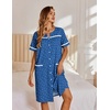 image:imageEkouaer Nightgowns for Women House Dress with Pockets Button Down Sleepshirt Short Sleeve Nightshirt Housecoat  Button Up Night GownsShort Sleeve HousecoatMoo Moos for Elderly WomenLabor and Delivery Gown for Pregnant and PostpartumPuppy Pawprints