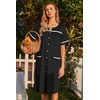 image:imageEkouaer Nightgowns for Women House Dress with Pockets Button Down Sleepshirt Short Sleeve Nightshirt Housecoat  Button Up Night GownsShort Sleeve HousecoatMoo Moos for Elderly WomenLabor and Delivery Gown for Pregnant and PostpartumBlack