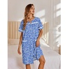 image:imageEkouaer Nightgowns for Women House Dress with Pockets Button Down Sleepshirt Short Sleeve Nightshirt Housecoat  Button Up Night GownsShort Sleeve HousecoatMoo Moos for Elderly WomenLabor and Delivery Gown for Pregnant and PostpartumBlue Plum