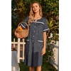 image:imageEkouaer Nightgowns for Women House Dress with Pockets Button Down Sleepshirt Short Sleeve Nightshirt Housecoat  Button Up Night GownsShort Sleeve HousecoatMoo Moos for Elderly WomenLabor and Delivery Gown for Pregnant and PostpartumDark Grey
