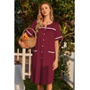 image:imageEkouaer Nightgowns for Women House Dress with Pockets Button Down Sleepshirt Short Sleeve Nightshirt Housecoat  Button Up Night GownsShort Sleeve HousecoatMoo Moos for Elderly WomenLabor and Delivery Gown for Pregnant and PostpartumWine Red