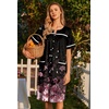 image:imageEkouaer Nightgowns for Women House Dress with Pockets Button Down Sleepshirt Short Sleeve Nightshirt Housecoat  Button Up Night GownsShort Sleeve HousecoatMoo Moos for Elderly WomenLabor and Delivery Gown for Pregnant and PostpartumBlack Sakura