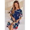 image:imageEkouaer Nightgowns for Women House Dress with Pockets Button Down Sleepshirt Short Sleeve Nightshirt Housecoat  Button Up Night GownsShort Sleeve HousecoatMoo Moos for Elderly WomenLabor and Delivery Gown for Pregnant and PostpartumNavy Flower