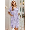 image:imageEkouaer Nightgowns for Women House Dress with Pockets Button Down Sleepshirt Short Sleeve Nightshirt Housecoat  Button Up Night GownsShort Sleeve HousecoatMoo Moos for Elderly WomenLabor and Delivery Gown for Pregnant and PostpartumPurple Dots
