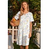image:imageEkouaer Nightgowns for Women House Dress with Pockets Button Down Sleepshirt Short Sleeve Nightshirt Housecoat  Button Up Night GownsShort Sleeve HousecoatMoo Moos for Elderly WomenLabor and Delivery Gown for Pregnant and PostpartumWhite Flowers