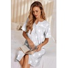 image:imageEkouaer Nightgowns for Women House Dress with Pockets Button Down Sleepshirt Short Sleeve Nightshirt Housecoat  Button Up Night GownsShort Sleeve HousecoatMoo Moos for Elderly WomenLabor and Delivery Gown for Pregnant and PostpartumGrey Stars