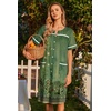 image:imageEkouaer Nightgowns for Women House Dress with Pockets Button Down Sleepshirt Short Sleeve Nightshirt Housecoat  Button Up Night GownsShort Sleeve HousecoatMoo Moos for Elderly WomenLabor and Delivery Gown for Pregnant and PostpartumGreen Flower