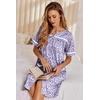 image:imageEkouaer Nightgowns for Women House Dress with Pockets Button Down Sleepshirt Short Sleeve Nightshirt Housecoat  Button Up Night GownsShort Sleeve HousecoatMoo Moos for Elderly WomenLabor and Delivery Gown for Pregnant and PostpartumPurple Dots