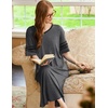 image:imageEkouaer Nightgowns for Women Long Nightgown Plus Size Moo Moos House Dress  Color Block Sleep Dress Short Sleeve Sleepwear V Neck Loungewear Oversized Lounge Dress M5XL Daily Wear Sleep HomeDark Grey