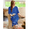 image:imageEkouaer Nightgowns for Women Long Nightgown Plus Size Moo Moos House Dress  Color Block Sleep Dress Short Sleeve Sleepwear V Neck Loungewear Oversized Lounge Dress M5XL Daily Wear Sleep HomeBlue Ethnic Style